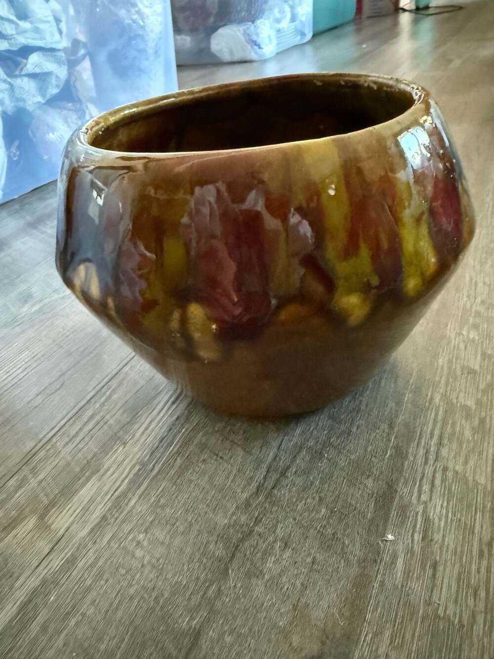 Vintage Frank Moreno California Mid-Century Drip Glaze Ceramic Planter